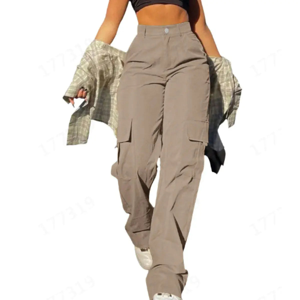 Multi-Pocket Workwear Straight-leg Trousers