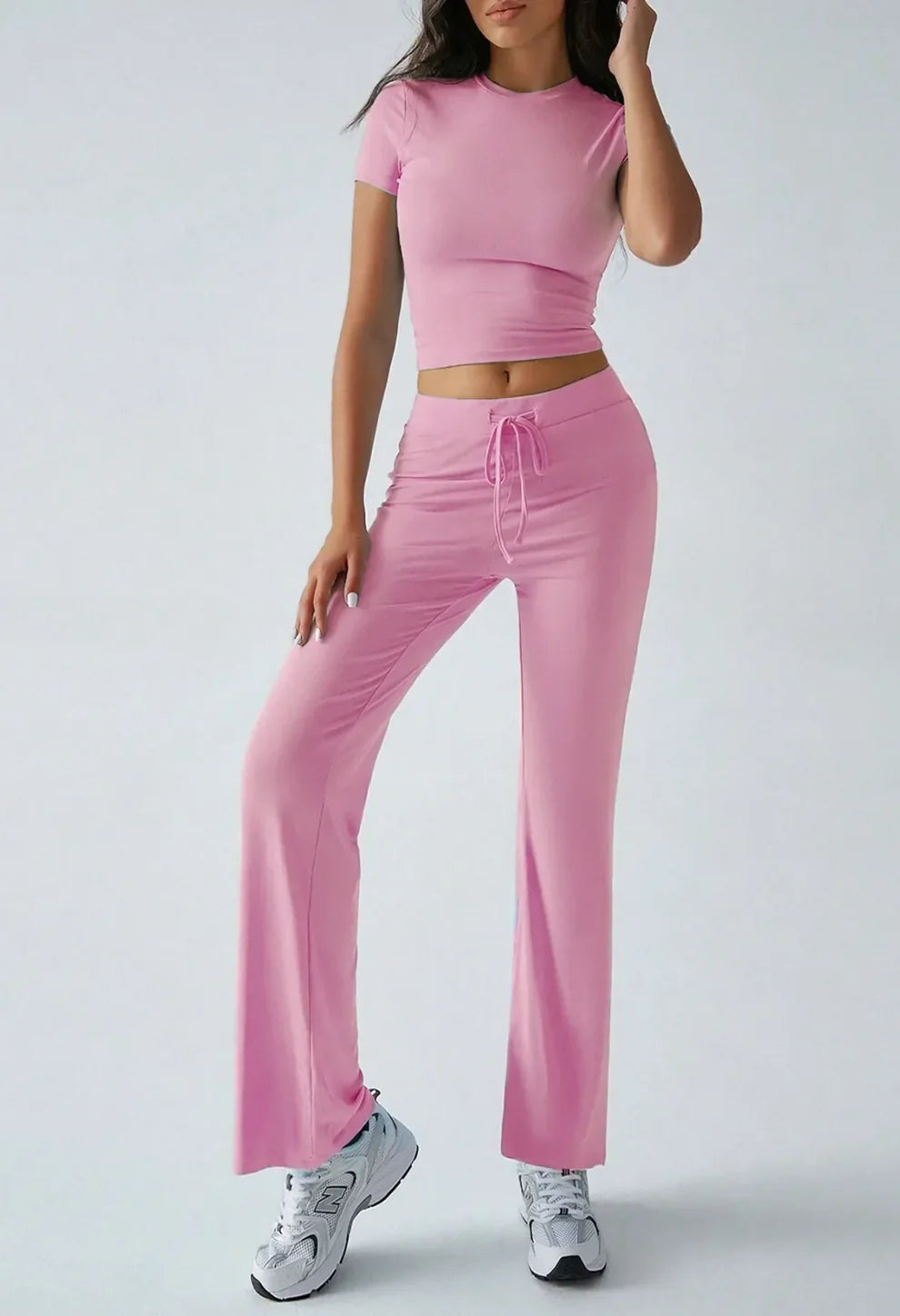 Conjunto de Moda Urbana Casual con Cuello Redondo