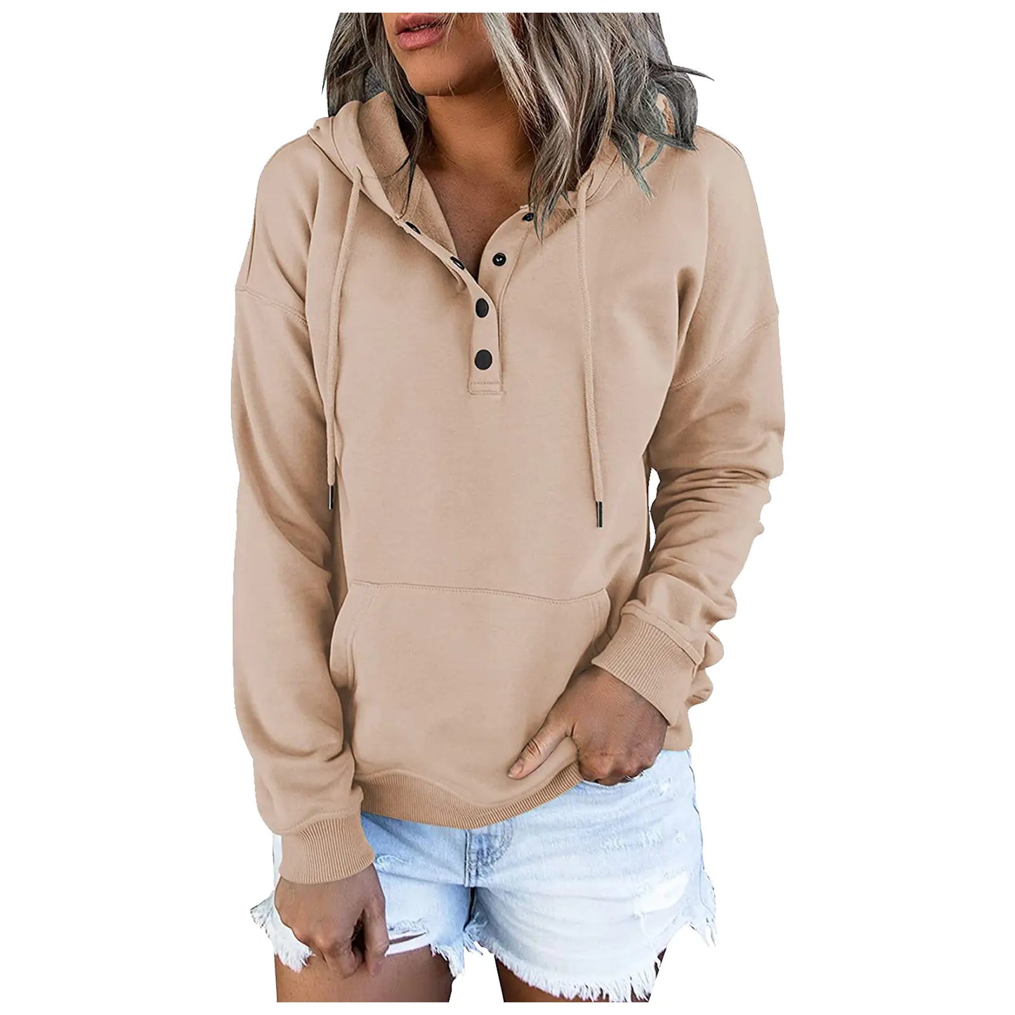 Sudadera con Capucha Casual de Manga Larga