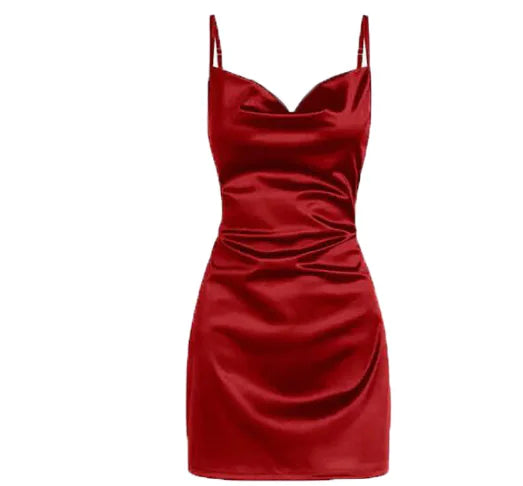 Vestido Ajustado de Fibra Sintética