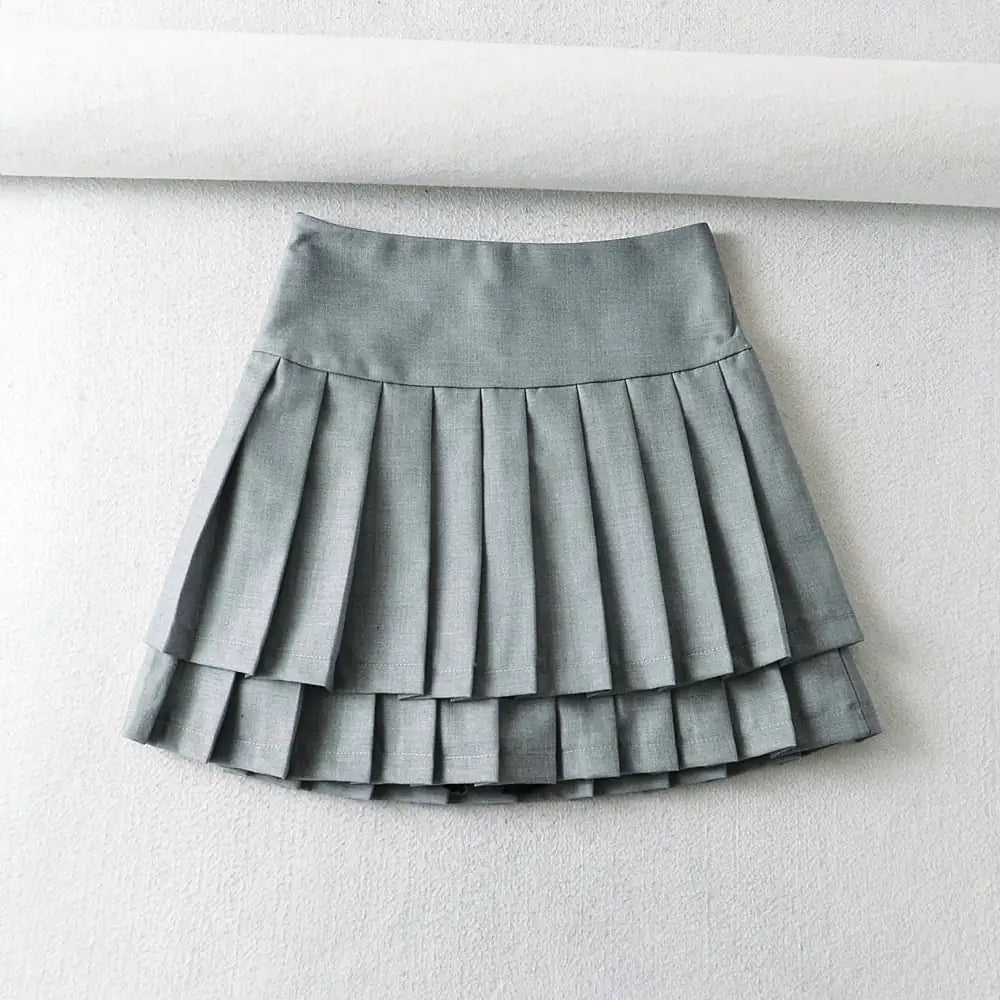 Falda Plisada Doble para Estilo de Moda