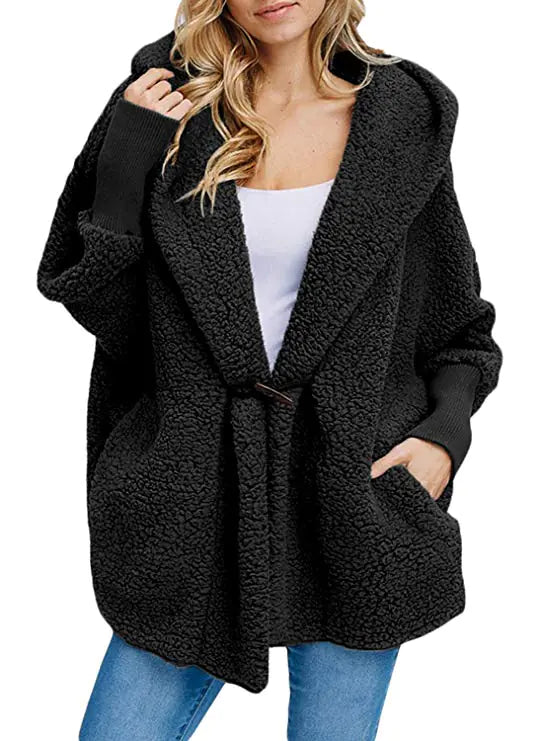 Chaqueta con Capucha de Peluche con Bolsillos