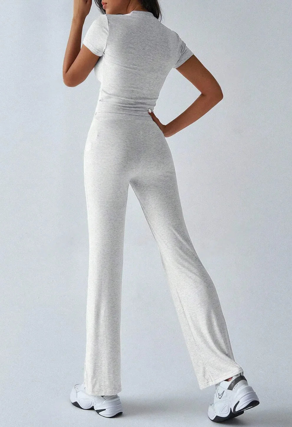 Conjunto de Moda Urbana Casual con Cuello Redondo