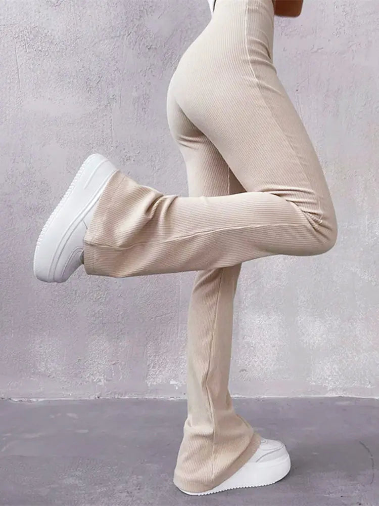 Pantalones Casuales de Cintura Alta para Mujer