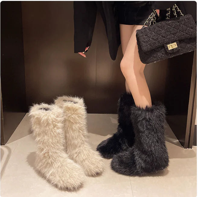 Botas de Nieve de Terciopelo para Invierno