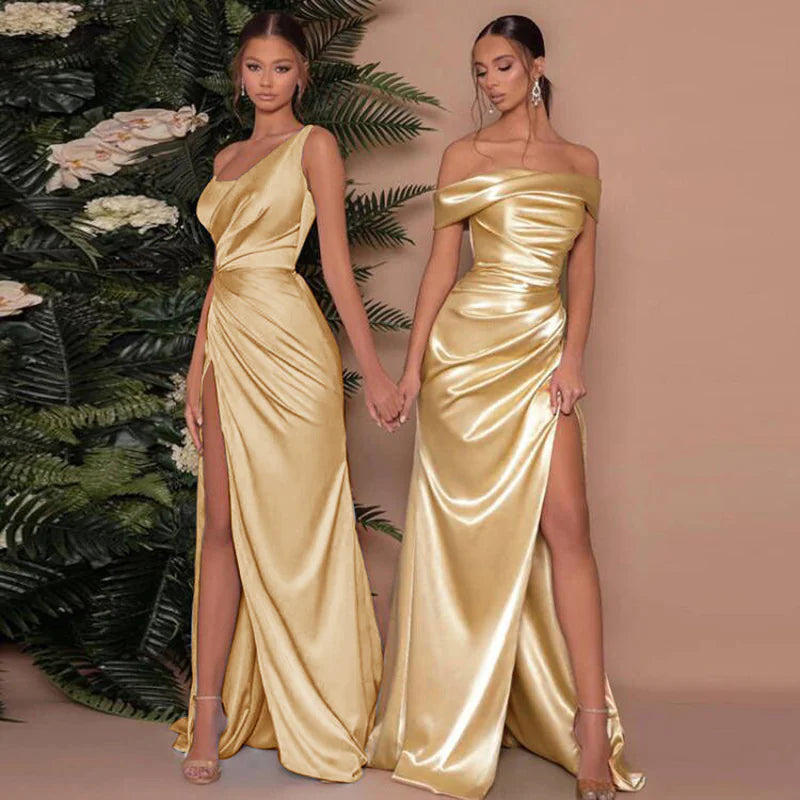 Vestido Satén Strapless Y2K