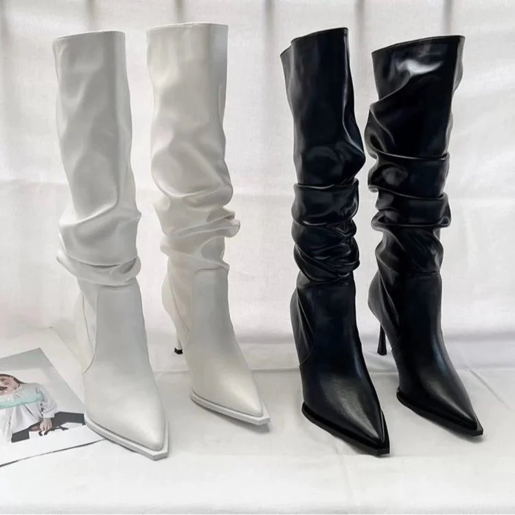 Botas Sobre La Rodilla con Cuña y Estampado de Lichi