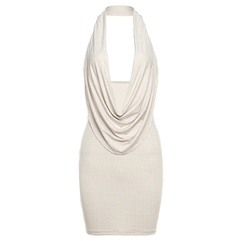 Vestido Ceñido Halter Sin Espalda