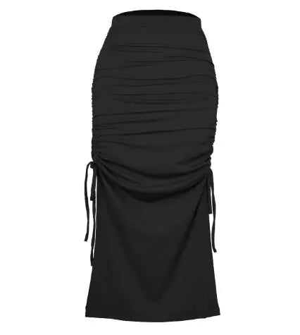 Falda Midi Plisada con Abertura Lateral para Mujer