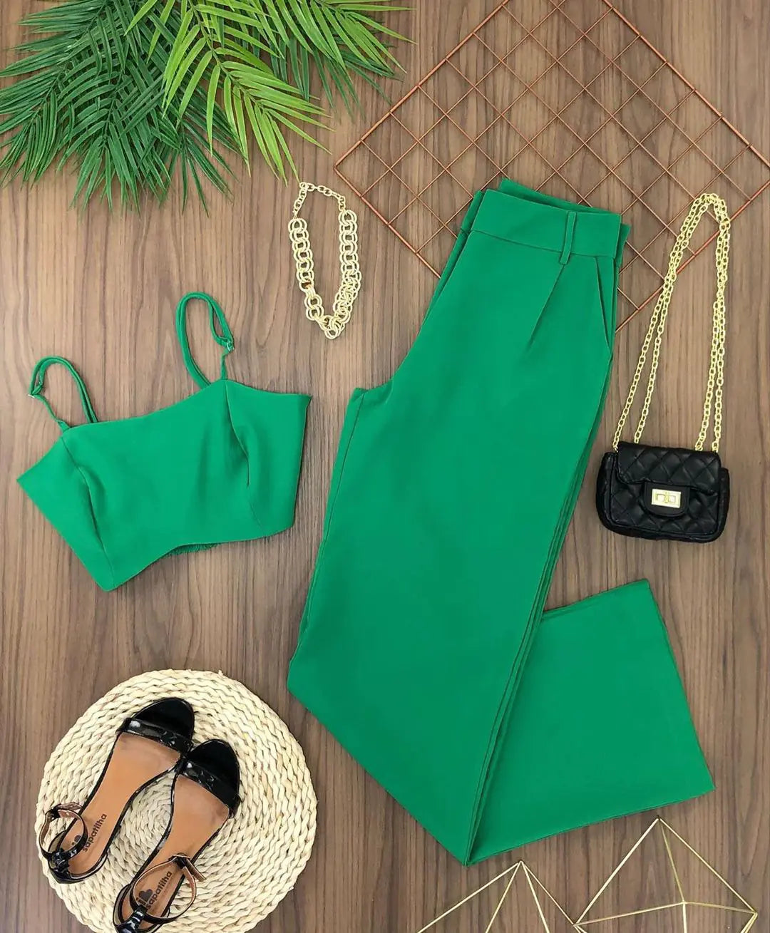 Conjunto Casual de Dos Piezas con Tirantes Ajustables