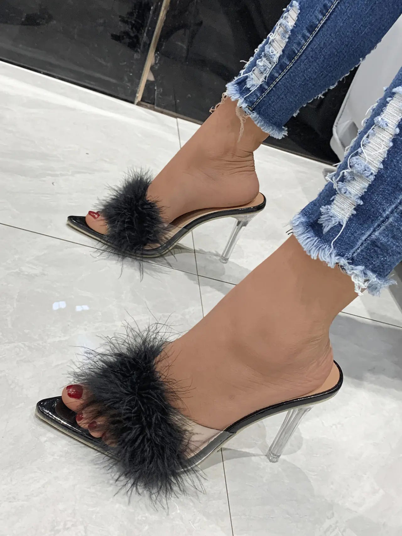 Sandalias de Tacón de Aguja con Punta Puntiaguda