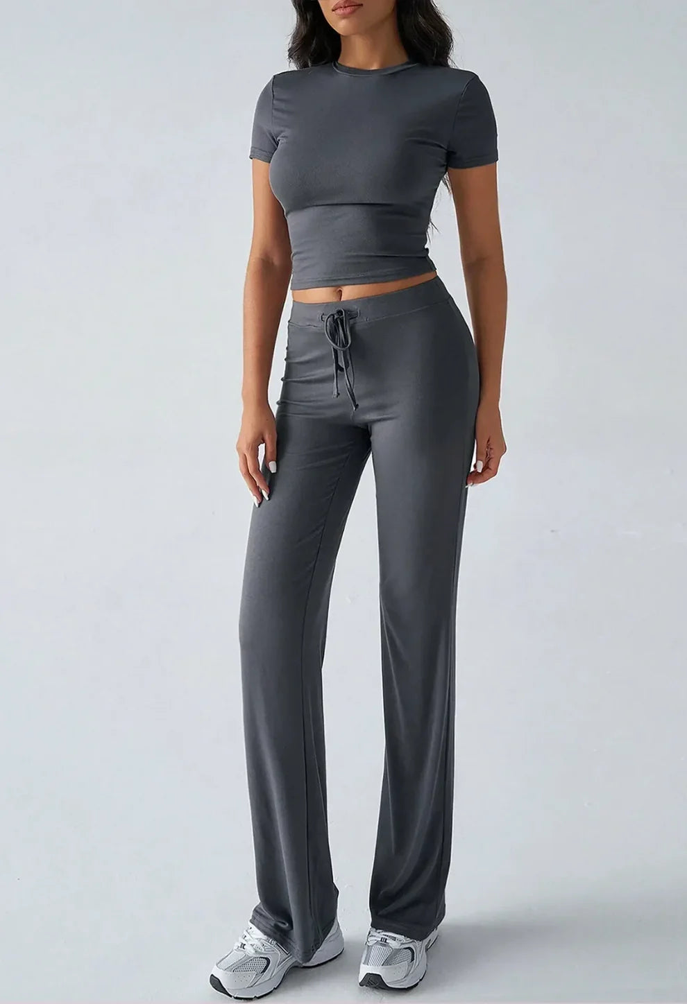 Conjunto de Moda Urbana Casual con Cuello Redondo