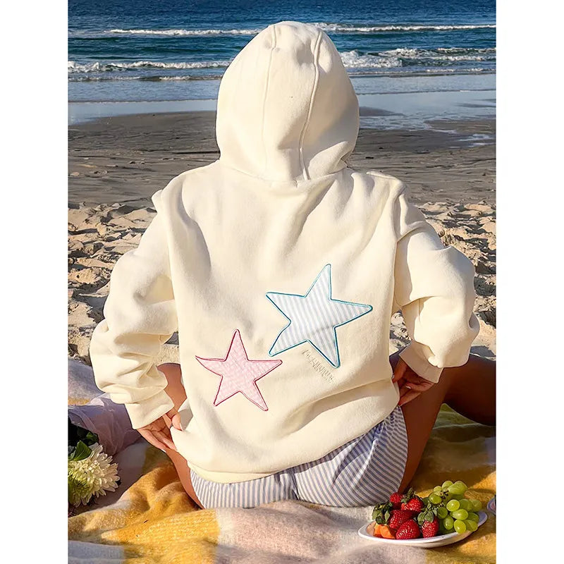 Hoodie Bordada de Estrellas