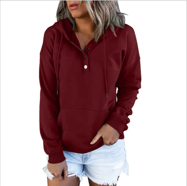 Sudadera con Capucha Casual de Manga Larga