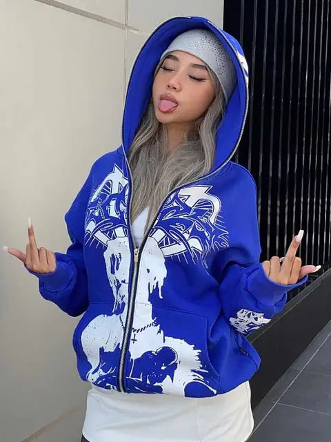 Cárdigan unisex con estampado esqueleto