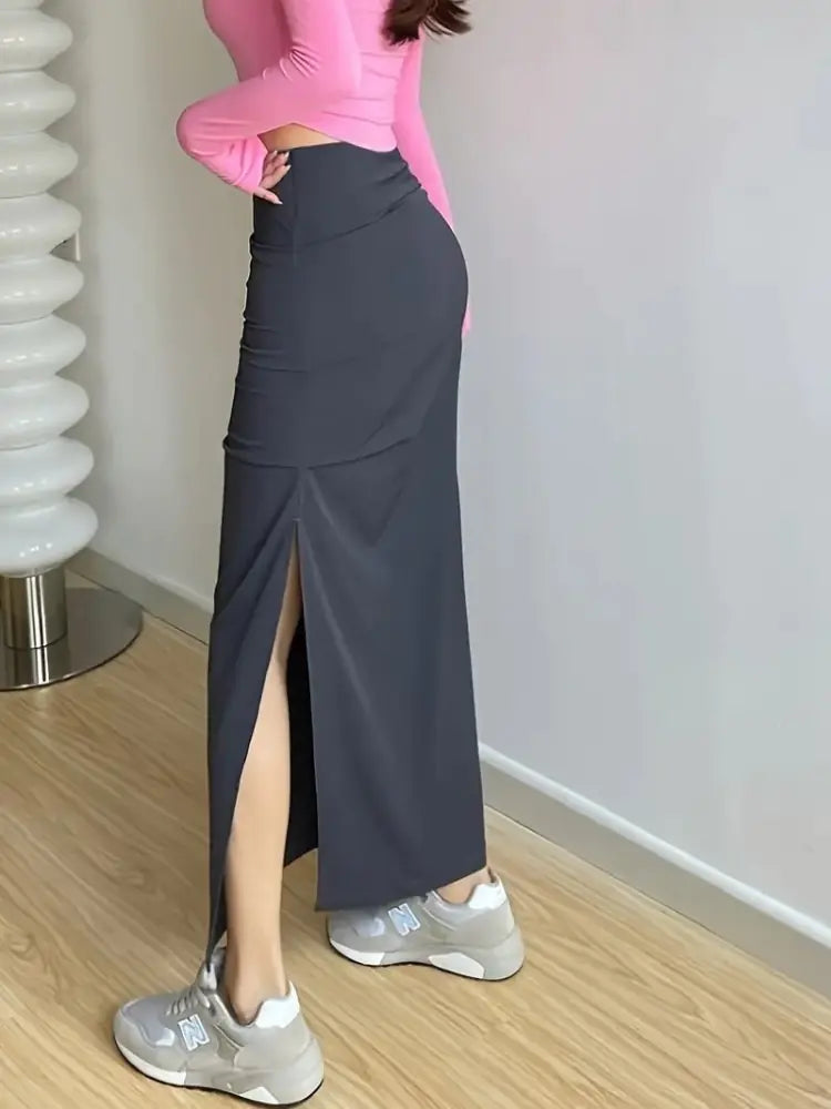 Falda de Trabajo Slim de Cintura Alta para Deportes de Ocio
