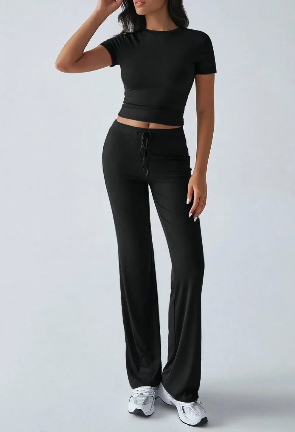 Conjunto de Moda Urbana Casual con Cuello Redondo