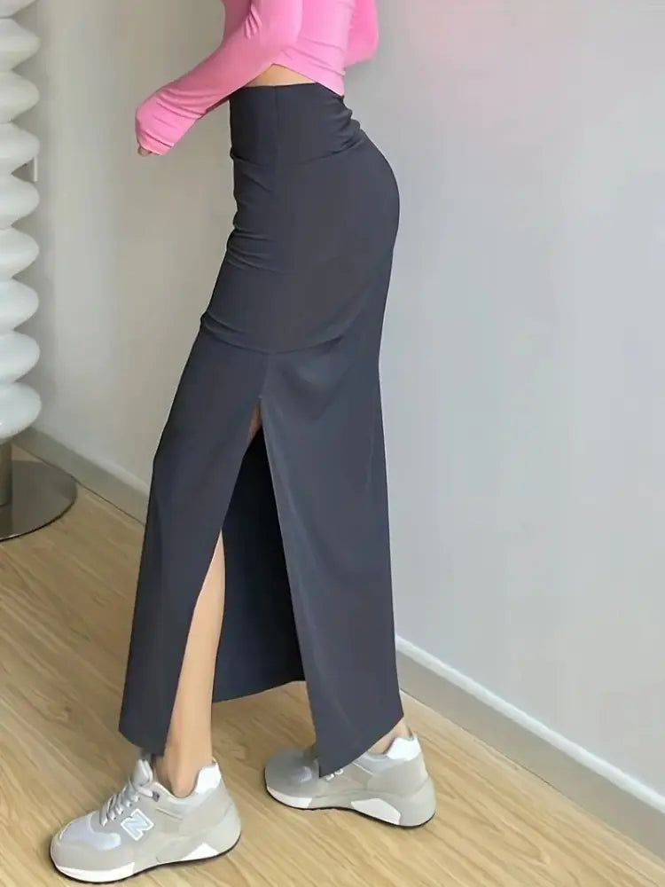 Falda de Trabajo Slim de Cintura Alta para Deportes de Ocio