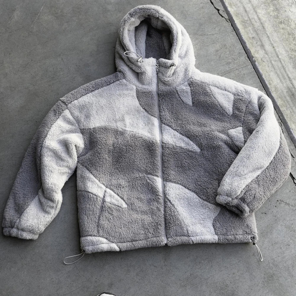 Chaqueta Esponjosa de Lana con Cremallera