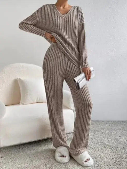 Conjunto Lounge Otoño de Punto Acanalado