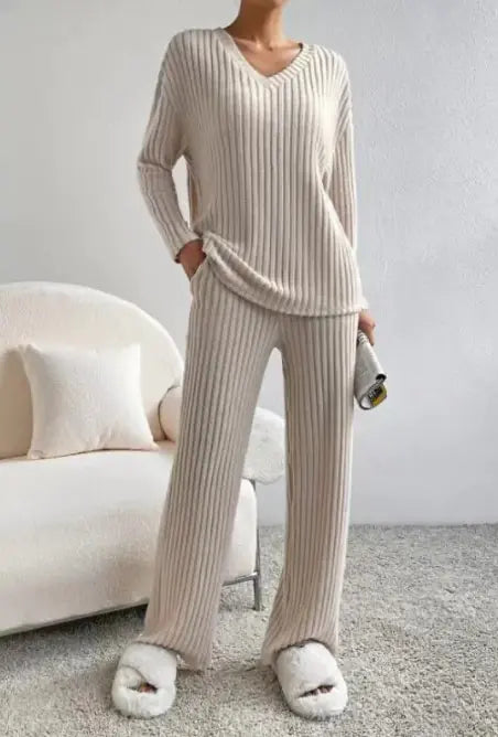 Conjunto Lounge Otoño de Punto Acanalado