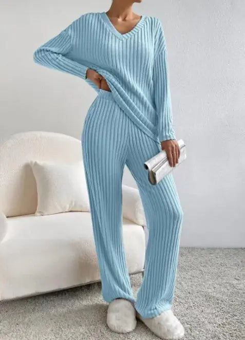 Conjunto Lounge Otoño de Punto Acanalado