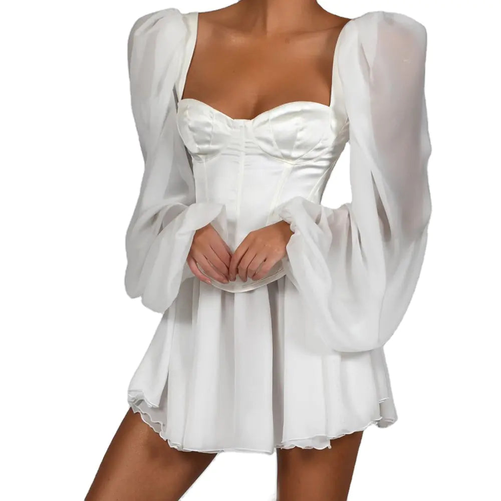 Vestido Ajustado con Mangas de Farol