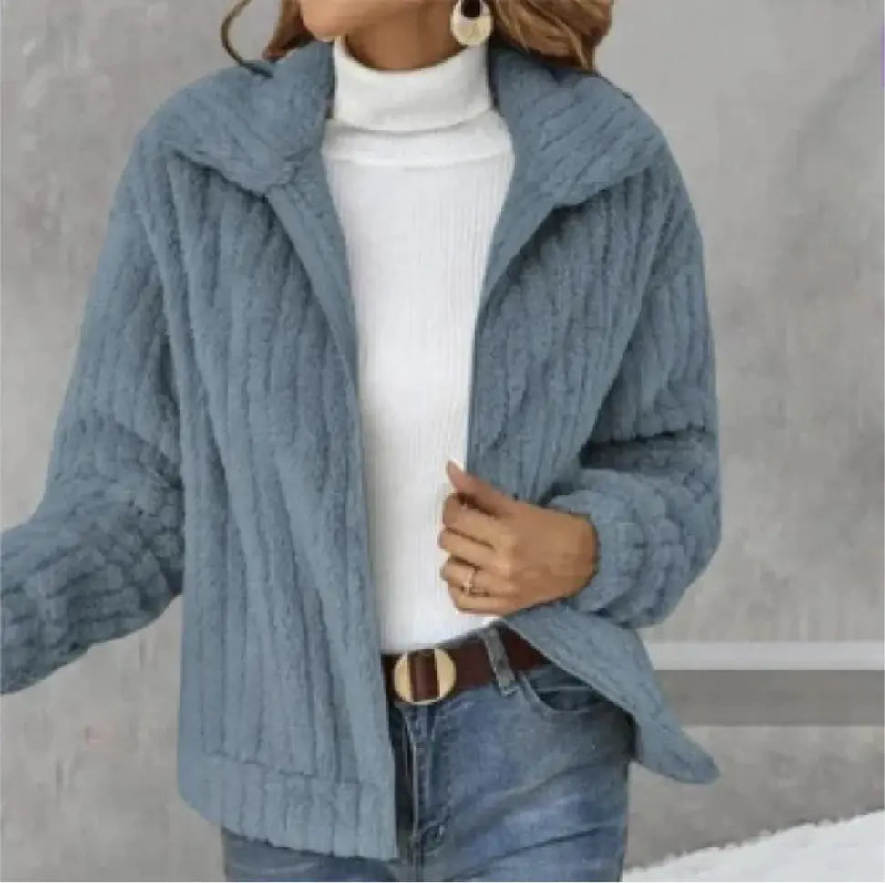 Chaqueta Corta Acogedora con Solapa de Forro Polar