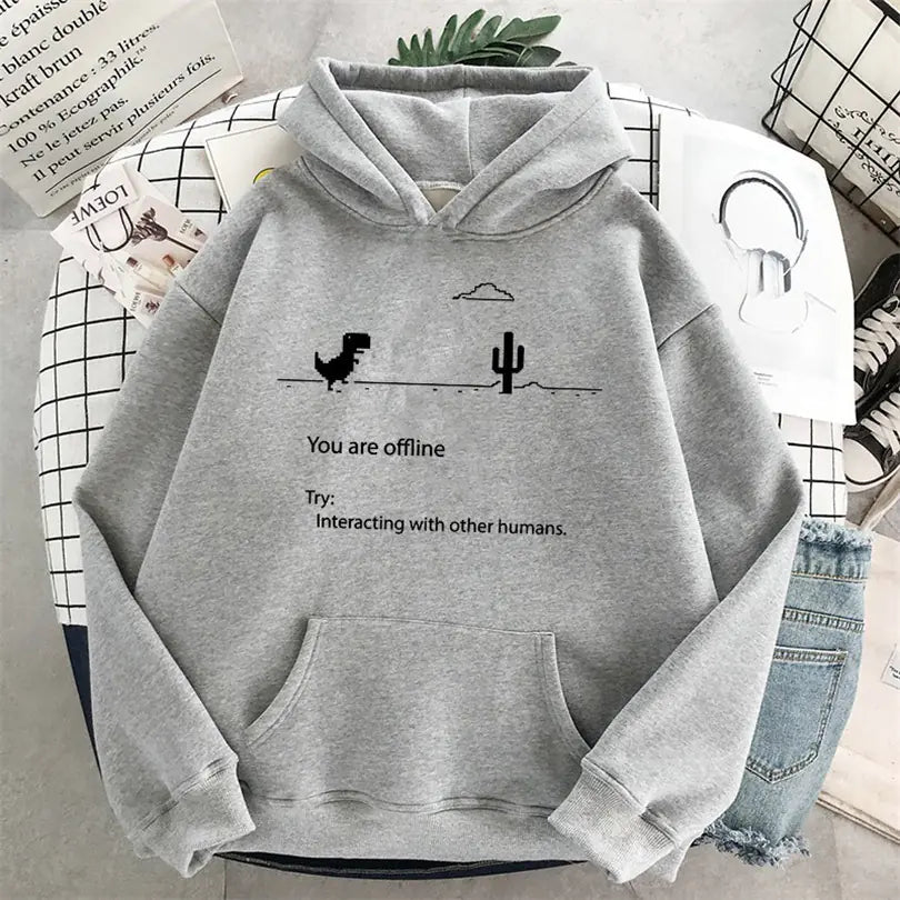 Sudadera Retro con Capucha y Mangas Largas