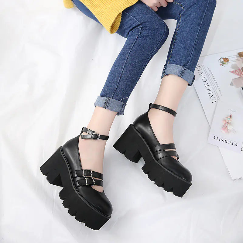 Zapatos de Plataforma con Tacón