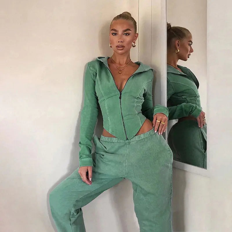 Conjunto Sudadera y Pantalón Cintura Alta