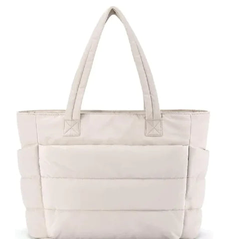 Bolso de Algodón Grande con Cremallera
