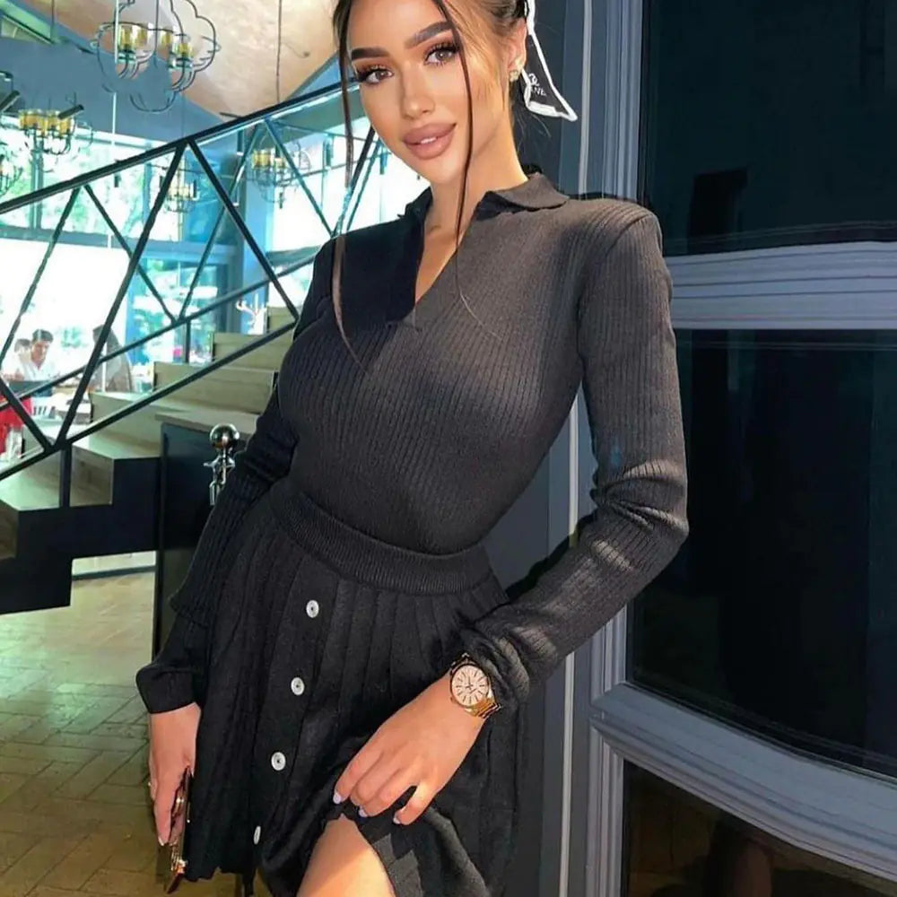 Conjunto Falda Plisada Dos Piezas