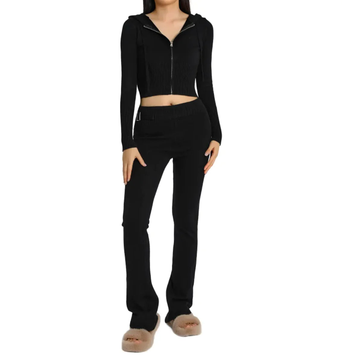 Conjunto de Traje con Capucha de Punto