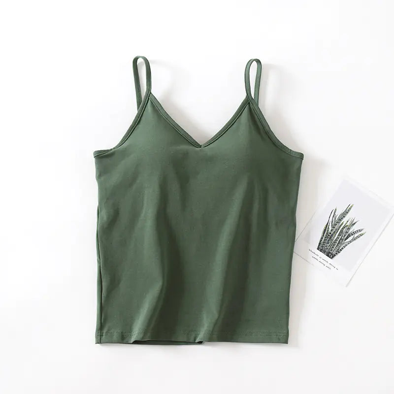 Camiseta de Tirantes con Almohadillas – Algodón