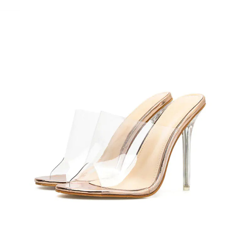 Sandalias de Tacón Transparente