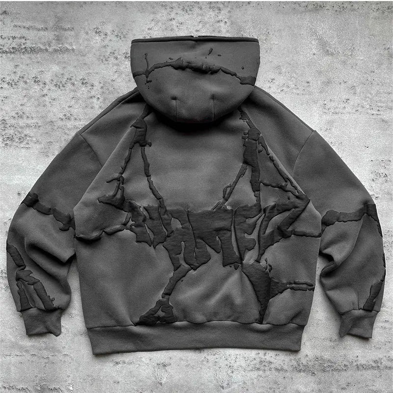 Sudadera con Capucha y Cierre Y2K