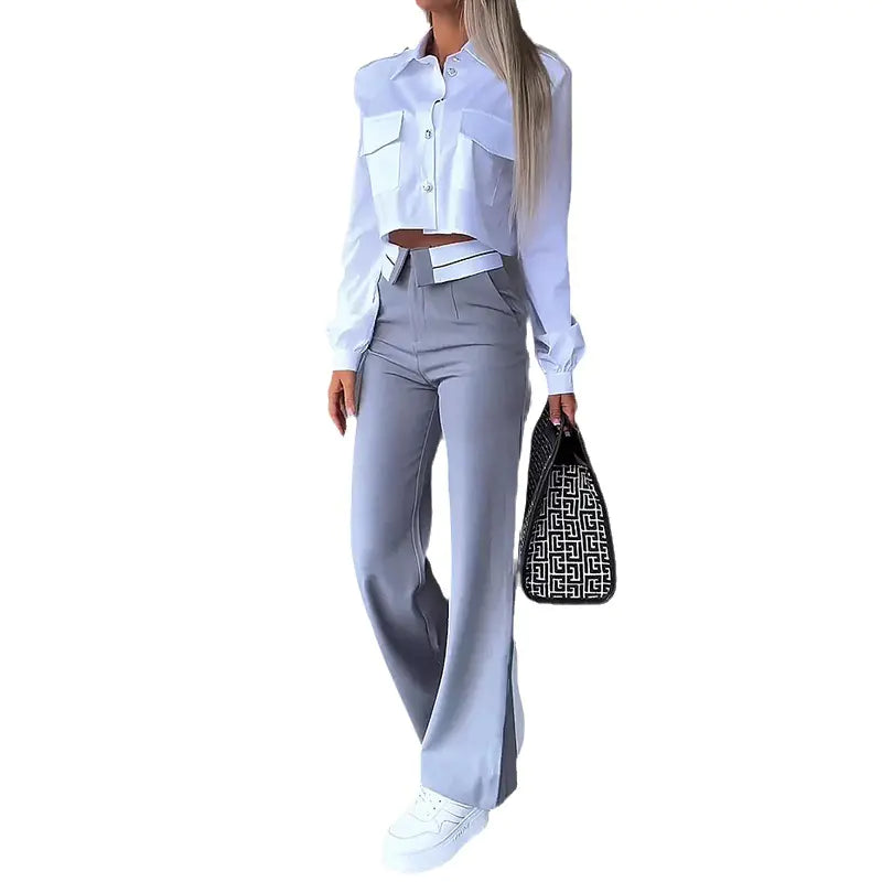 Women's Fashion Two-Piece Set with Loose Pants