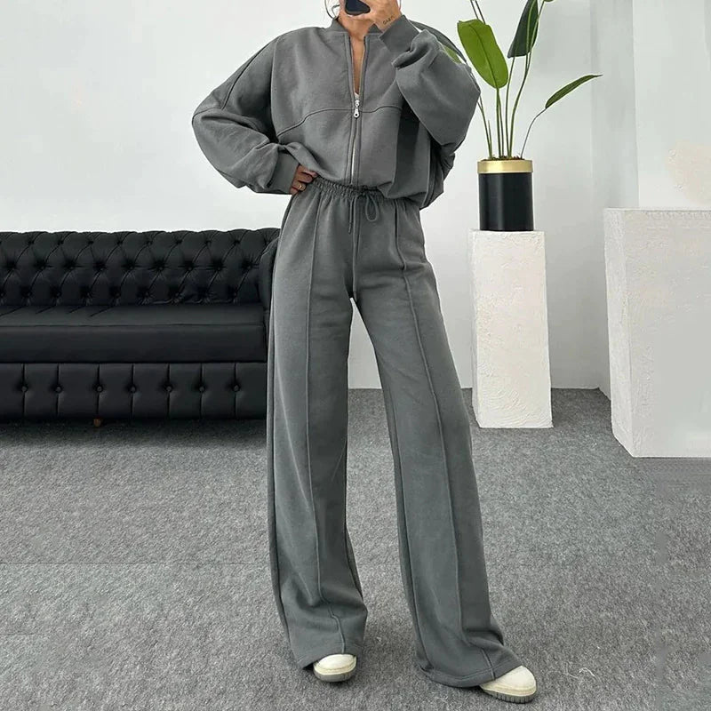 Conjunto de Suéter y Pantalones con Cremallera
