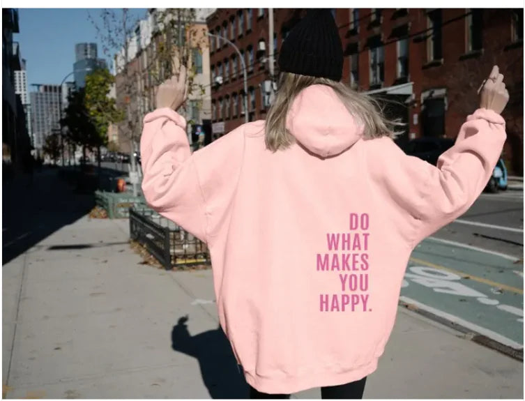 Hoodie Happy Print