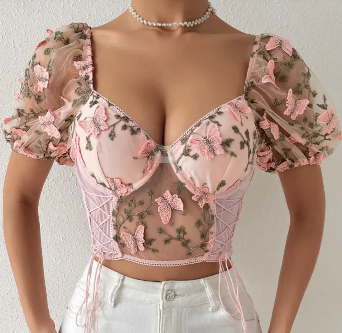 Top con Detalles de Malla
