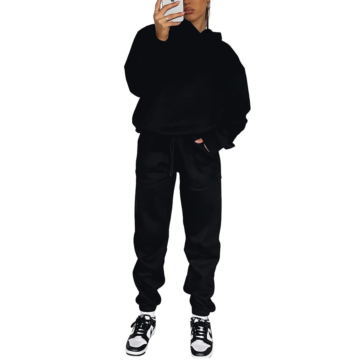 Conjunto de Sudadera con Capucha y Pantalones Largos de Otoño - Invierno