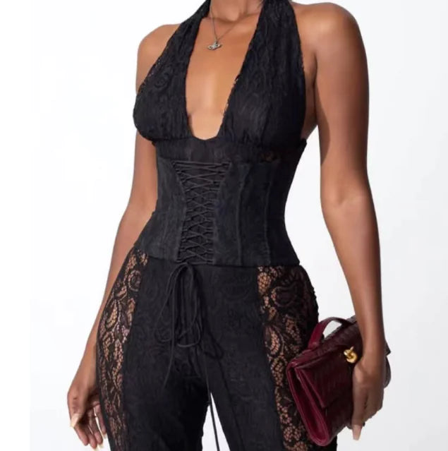 Mono Halter con Escote en V
