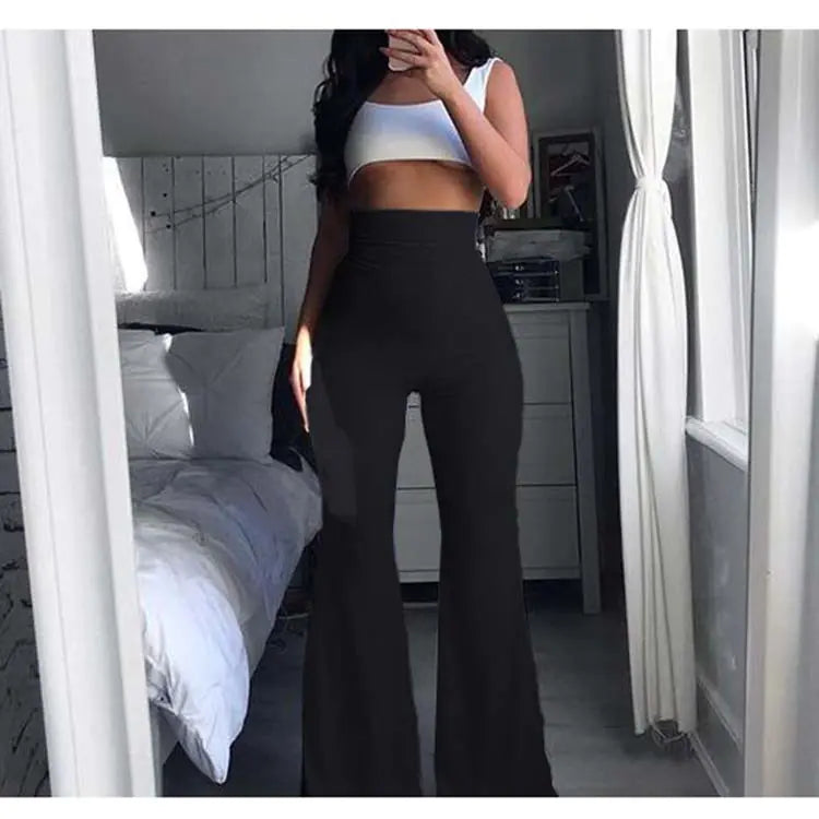 Pantalones de Yoga de Pierna Ancha y Talle Alto para Mujer