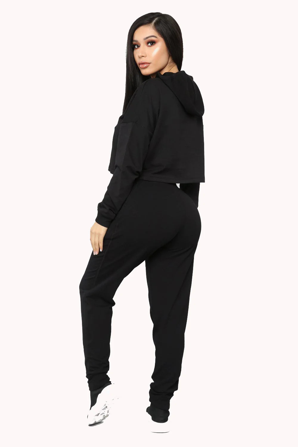Conjunto de Sudadera Corta con Cordón