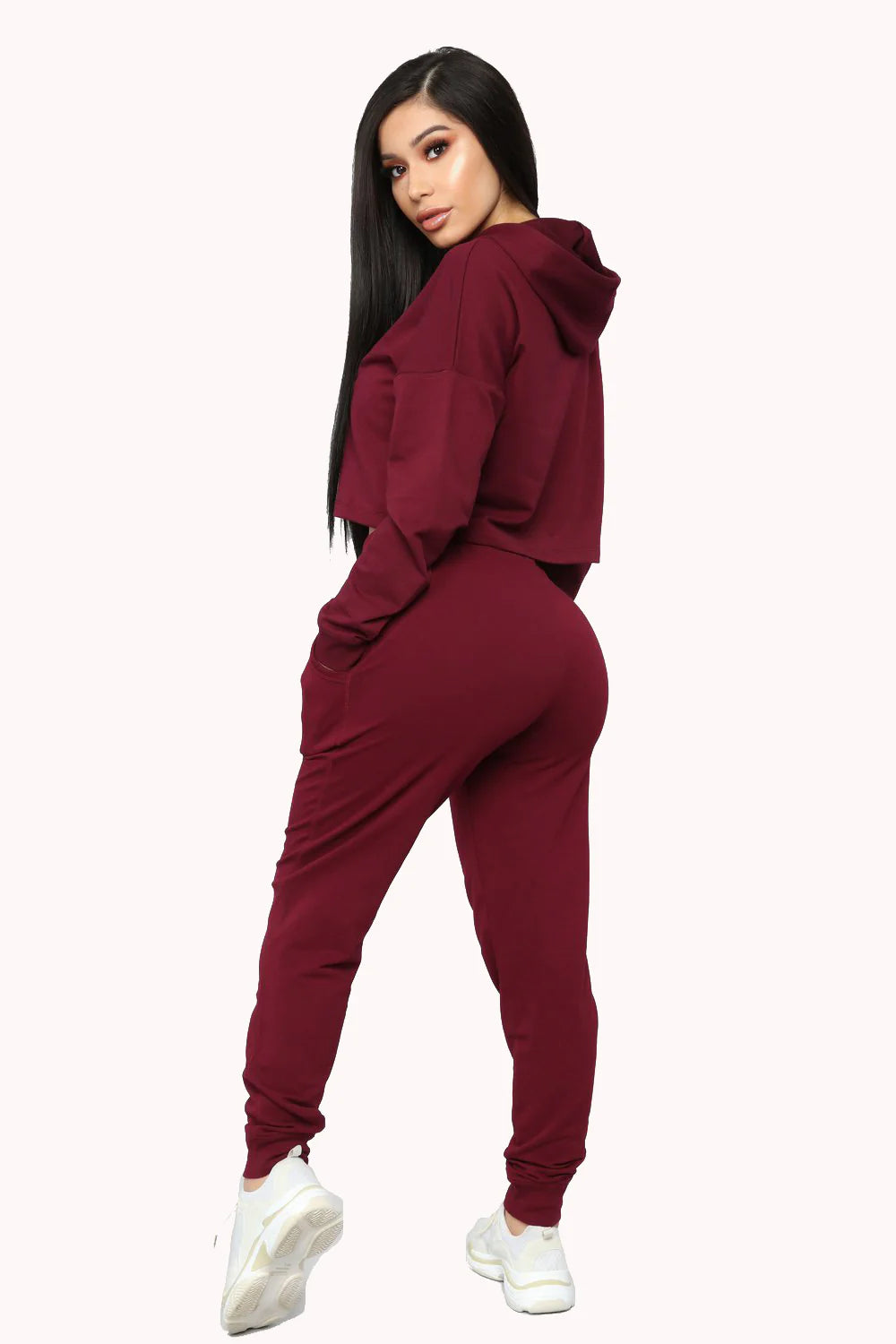 Conjunto de Sudadera Corta con Cordón