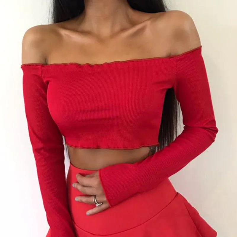 Top Corto Elegante con Un Hombro