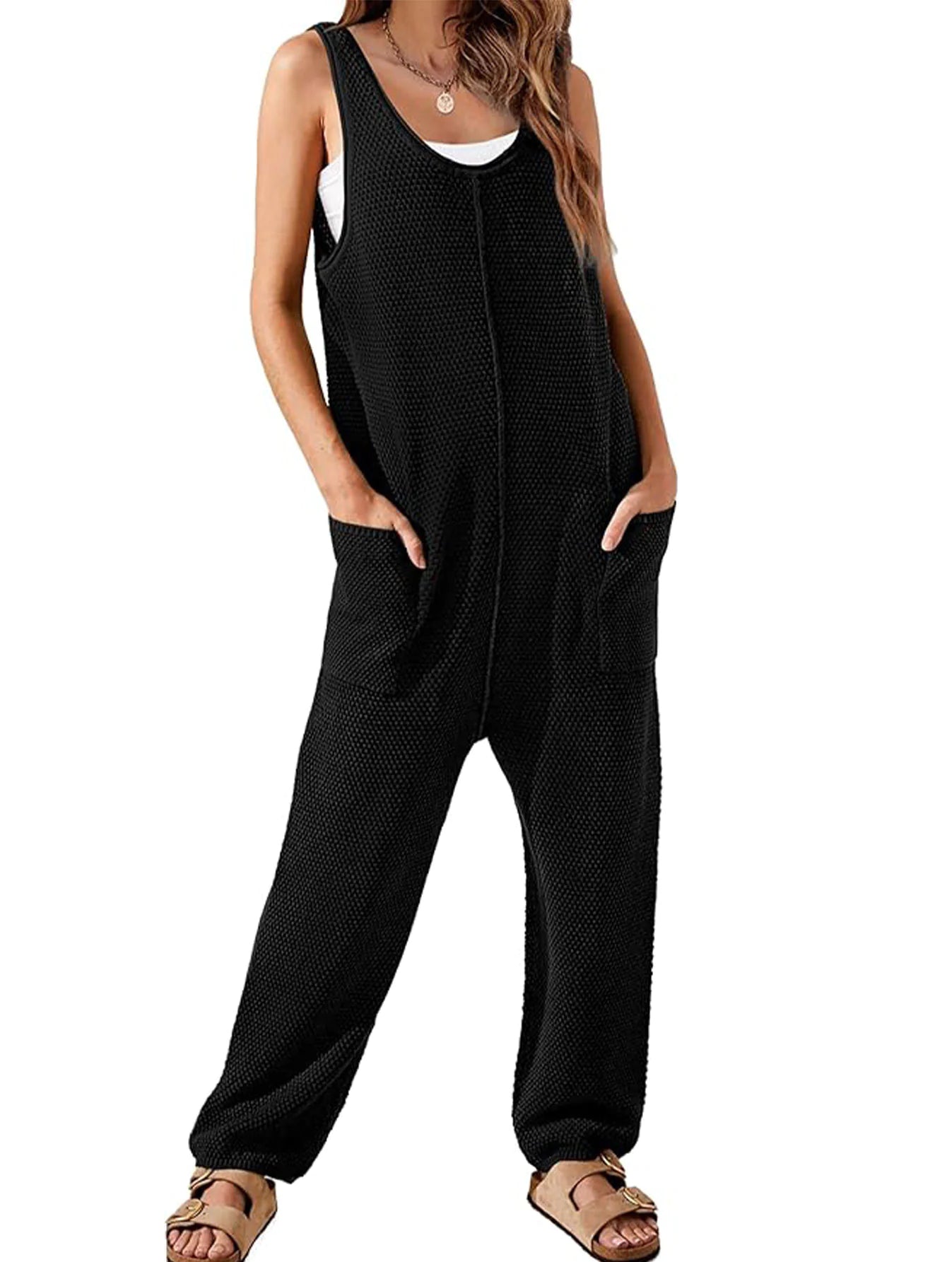 Waffle Knit Jumpsuit