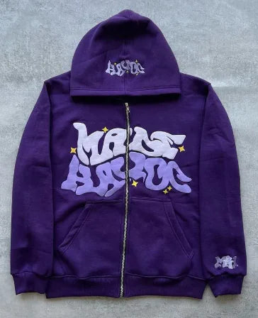 Sudadera con Capucha y Cremallera Estampada