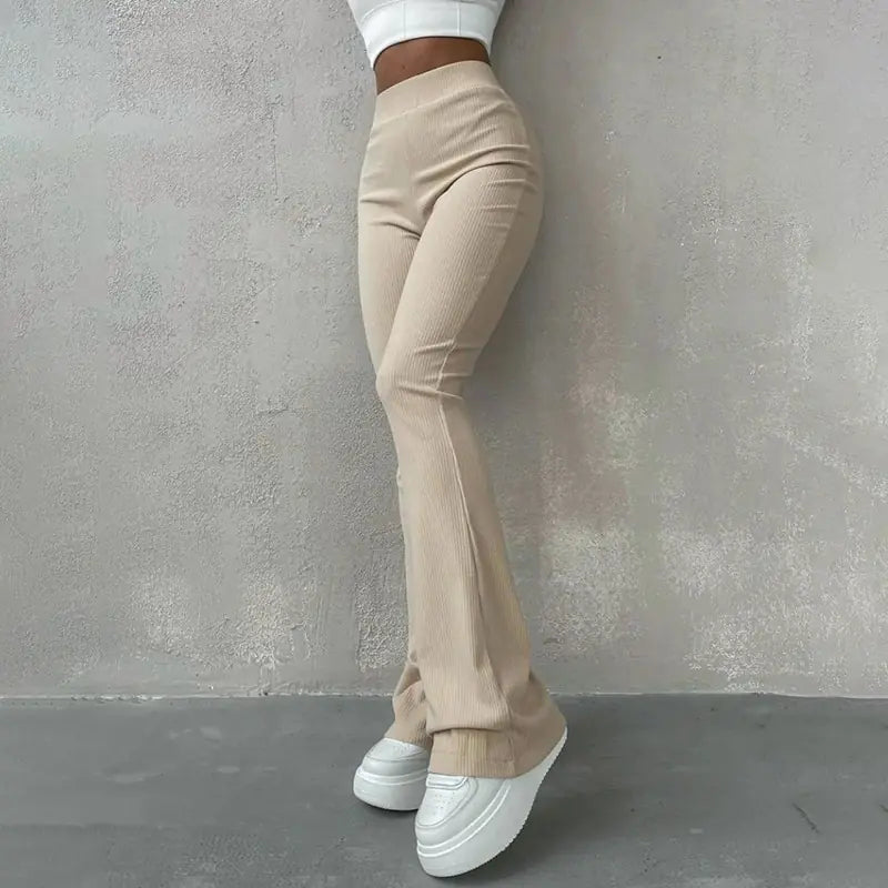 Pantalones Casuales de Cintura Alta para Mujer